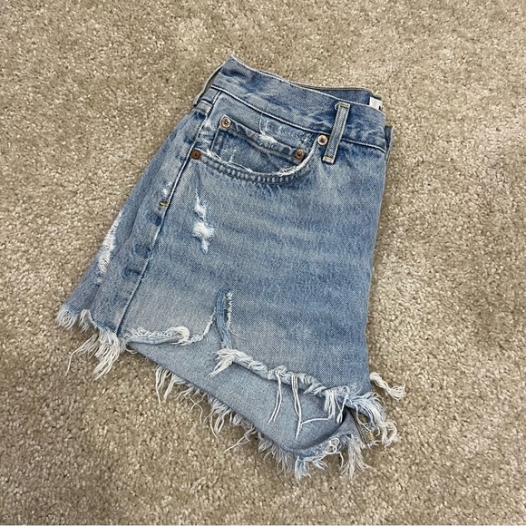 Agolde Los Angeles Parker Vintage Cut Off Jeans Shorts Sz 27 High Rise Button, - Picture 13 of 16